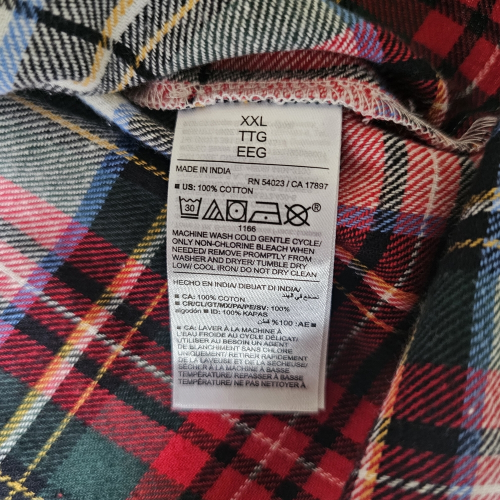 Old Navy The Boyfriend Shirt Size XXL Flannel Button Front Red Plaid NWT - Picture 9 of 10